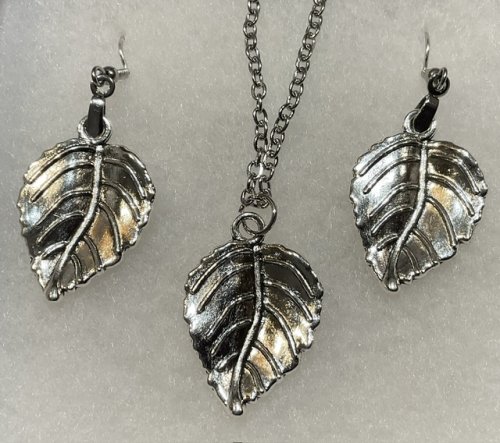 BL011 Silver Leaf Jewelry Set