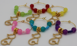 WC005 Cat Wine Charms, Set of 6